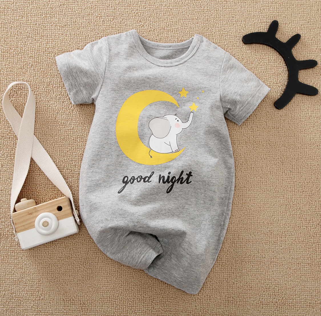 AB132 - Elephant & Moon Romper